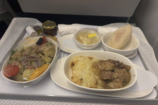 Dinner-served-during-the-journey