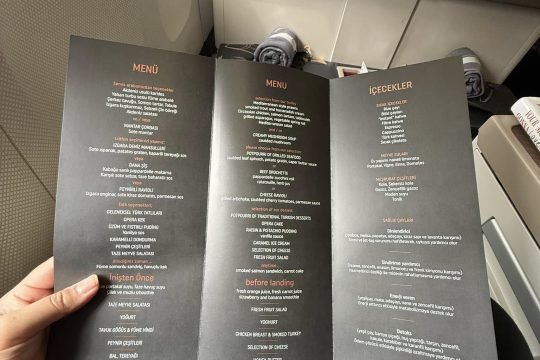 Business-Class-In-Flight-Menu