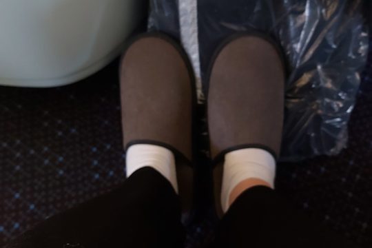KLM-offered-complimentry-slippers