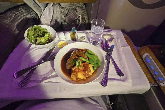 Emirates-Business-Class-Dinner-Service
