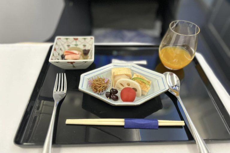 Glimpse of meal on ANA flight