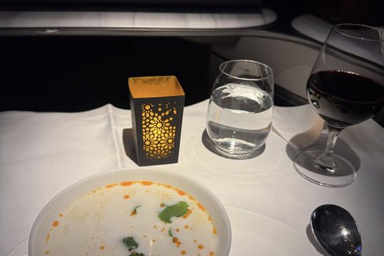 Coconut-soup-served in-flight