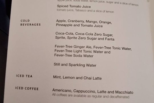 Business-class-drink-menu