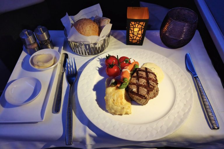 Main meal served right after takeoff