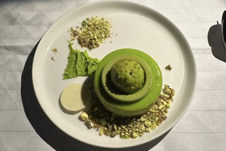 A rich pistachio dessert
