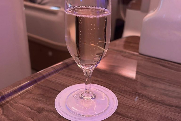 Glass of Moët champagne