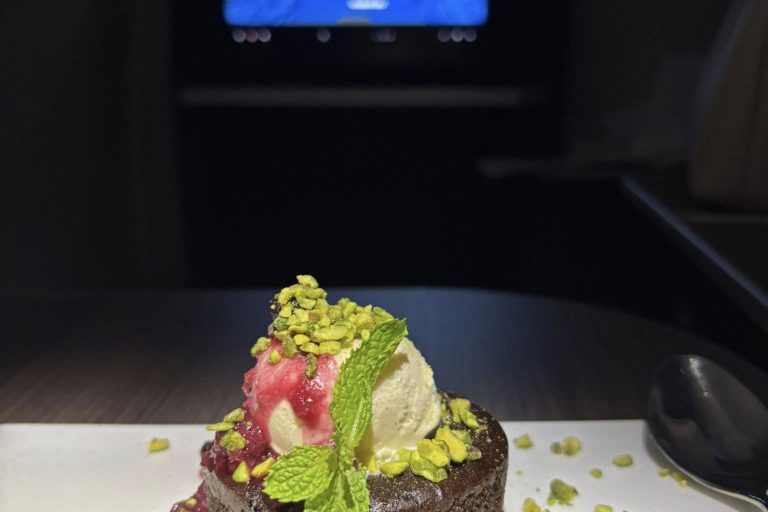 Assorted dessert on flight