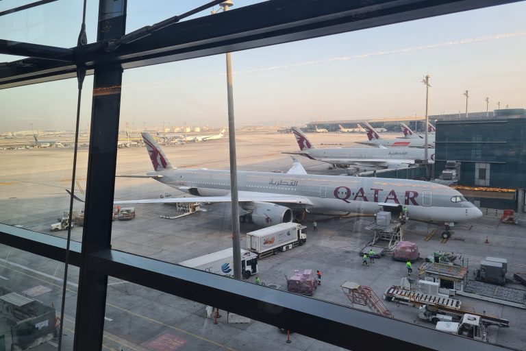 Qatar Airways aircraft ready for departure