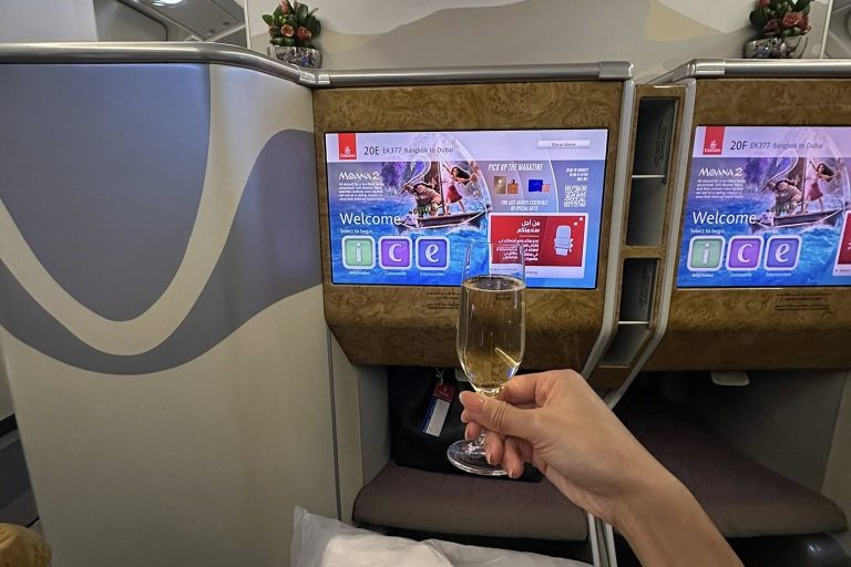 A glass of champagne